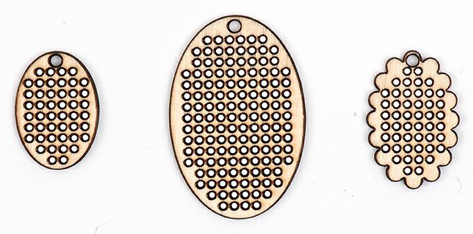 Stitchable Wooden Pendants - Oval (Pack of 6)