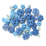 Craft Buttons - Blue Flowers (2.5g Pack)