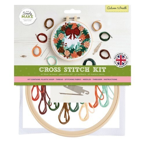 Simply Make Large Cross Stitch Kit - Autumn Wreath