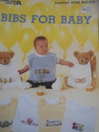 Leisure Arts Bibs For Baby Cross Stitch Chart Leaflet