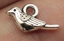 Small Bird Silver Tone Charms 3 Pack