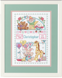 Dimensions Birth Record for Baby Counted Cross Stitch Kit