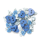 Craft Buttons - Blue Hearts (2.5g Pack)