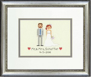 Dimensions Bride and Groom Wedding Record Counted Cross Stitch Kit