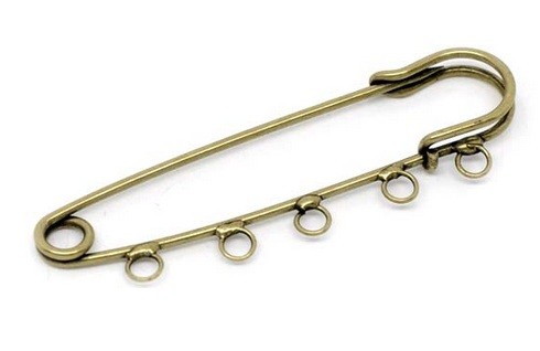 Bronze Tone 5 Hole Brooch Pin