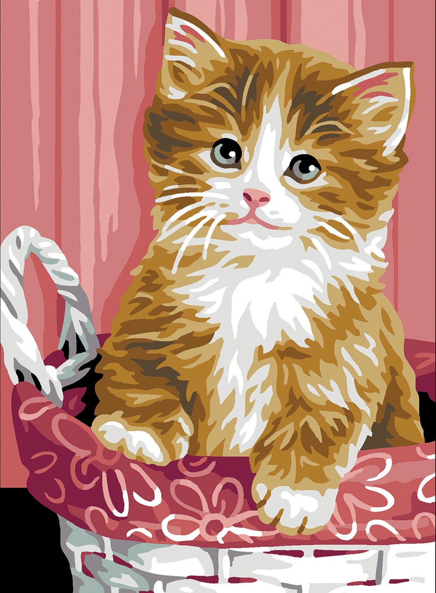 Canvas: Royal Paris: Kitten in Basket