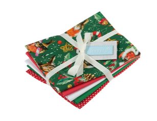 Green Robins FQ Christmas Fabric bundle