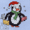 Mouseloft Christmas Shopping Penguin Cross Stitch Kit With Card And Envelope - G31stl
