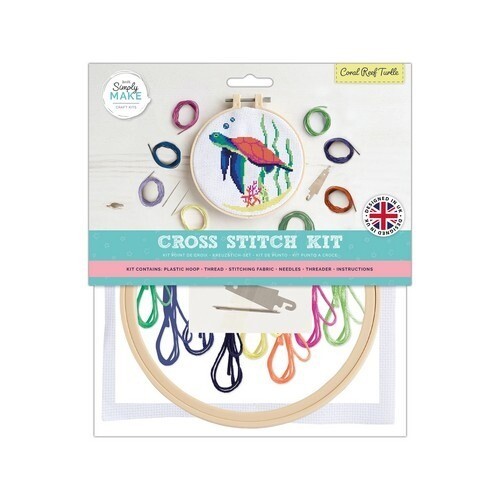  Simply Make Large Cross Stitch Kit - Coral Reef Turtle