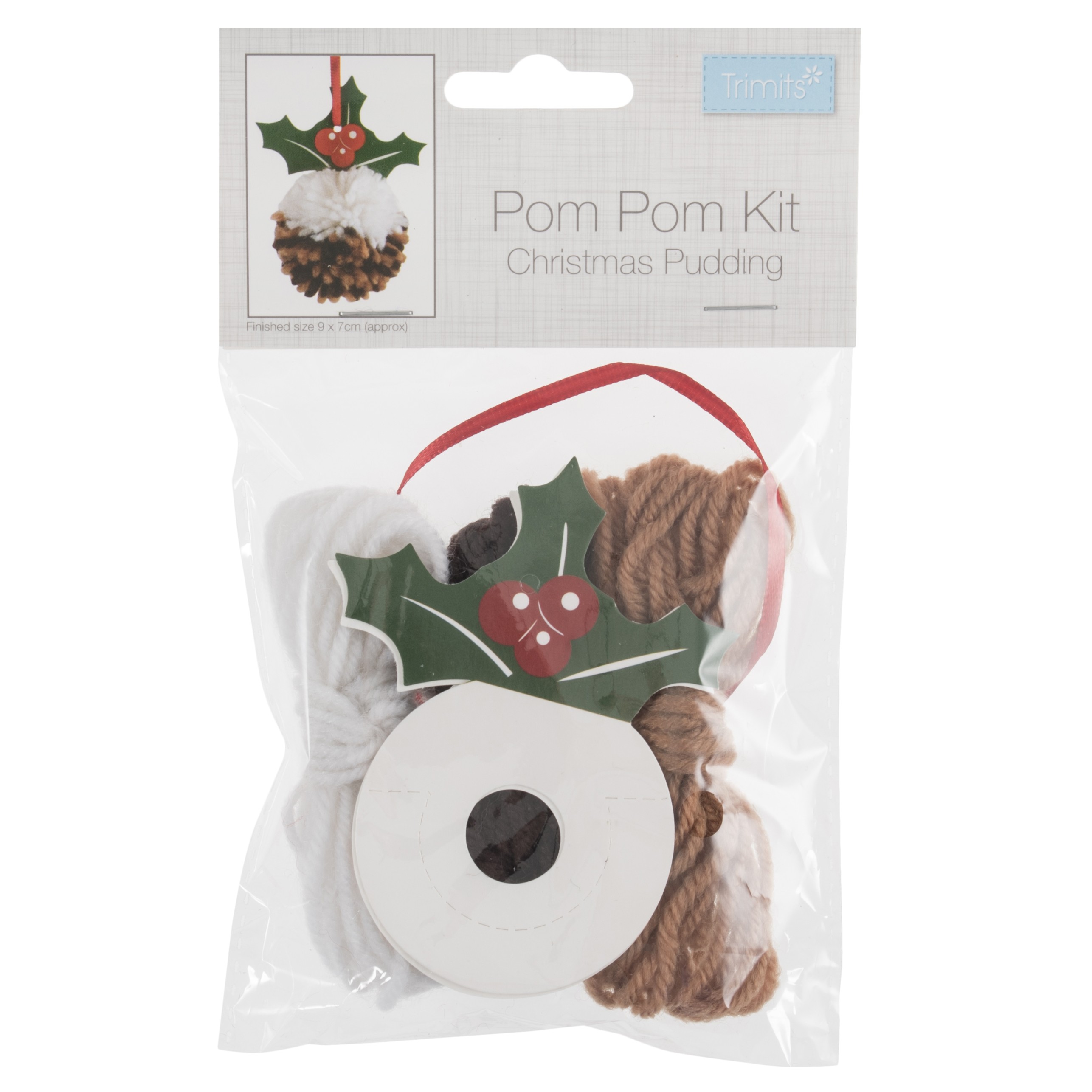 Trimits Pom Pom Kit - Christmas Pudding