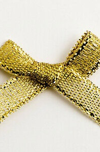 Gold Lame Metallic Ribbon Bows 6mm - Pack of 5