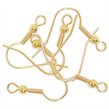 Gold Long Ball Earring Hooks