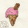 Mouseloft Pink Ice Cream Cross Stitch Kit - 004-L05stl