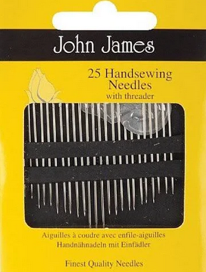 John James 25 Hand Sewing Needles and Threader