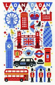 BK1649 - Vintage Chic Collection London Attractions Cross Stitch Kit