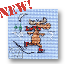 Mouseloft Christmas Skating Moose Cross Stitch Kit - 014-R33stl