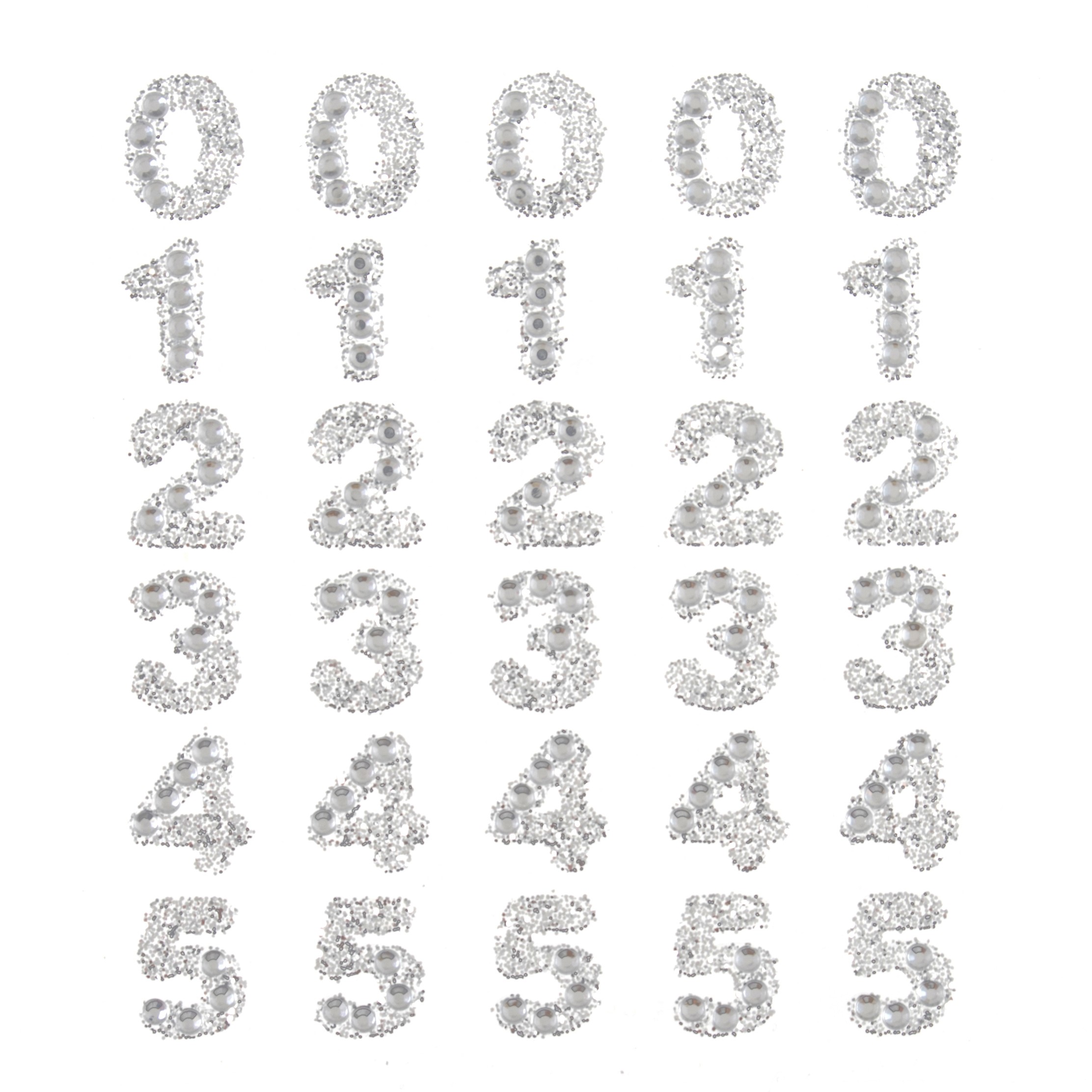 Diamante Number Pack. Pack of 55 - Stick On