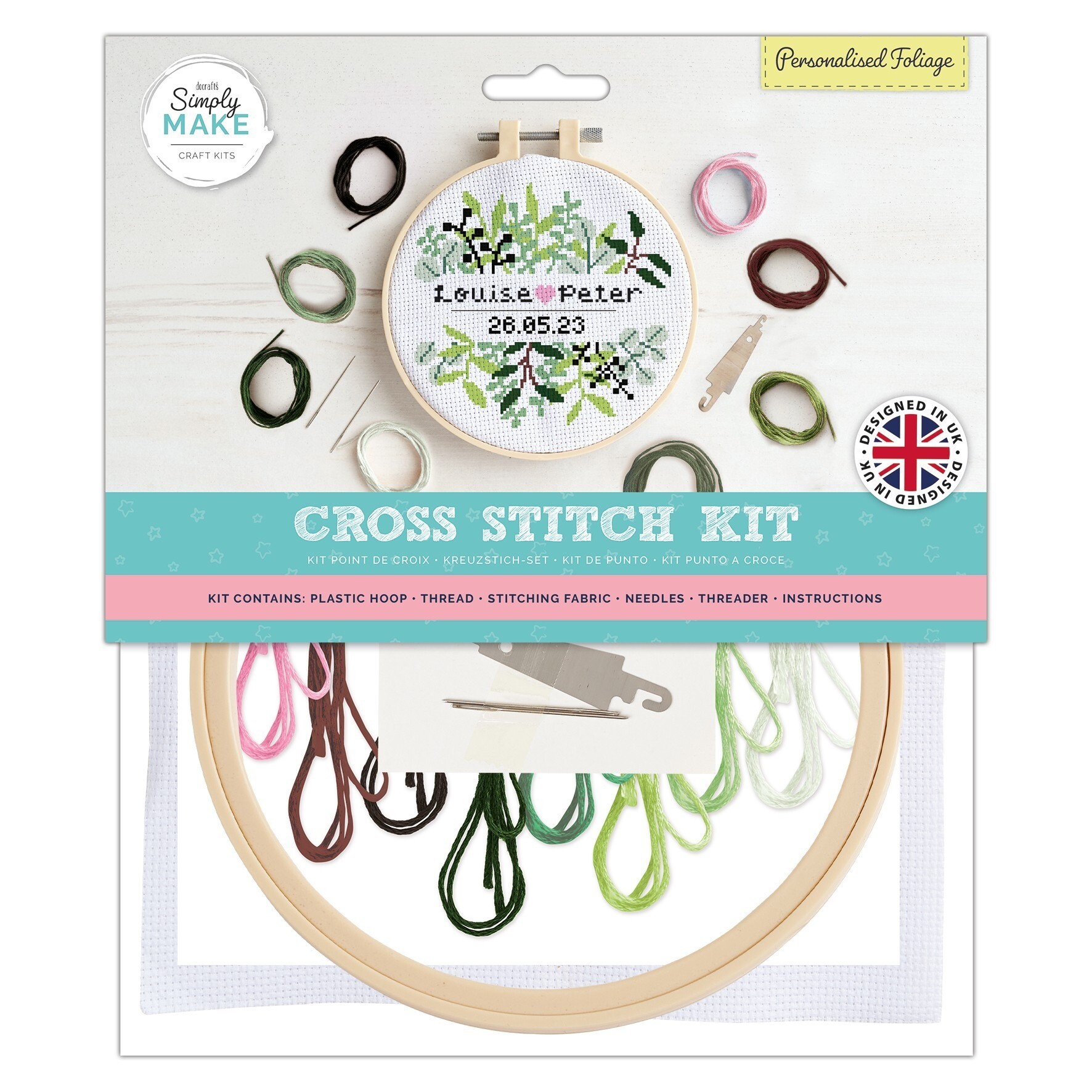 Simply Make Large Cross Stitch Kit - Personalised Foliage