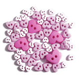 Craft Buttons - Pink Hearts (2.5g Pack)