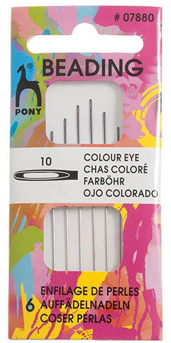 Pony Colour Eye Beading Needles Size 10