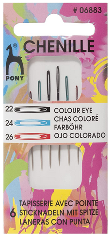 Pony Colour Eye Chenille Needles Size 22/26