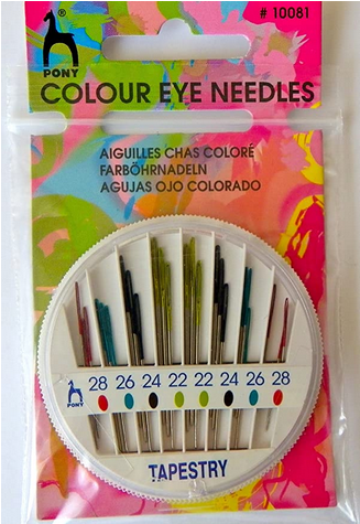 Pony Colour Eye Tapestry Needles Assorted sizes 22-28