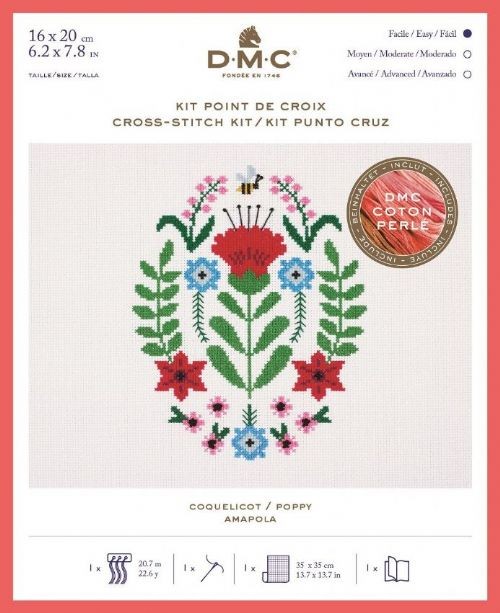 DMC Poppy Cross Stitch Kit - BK1783