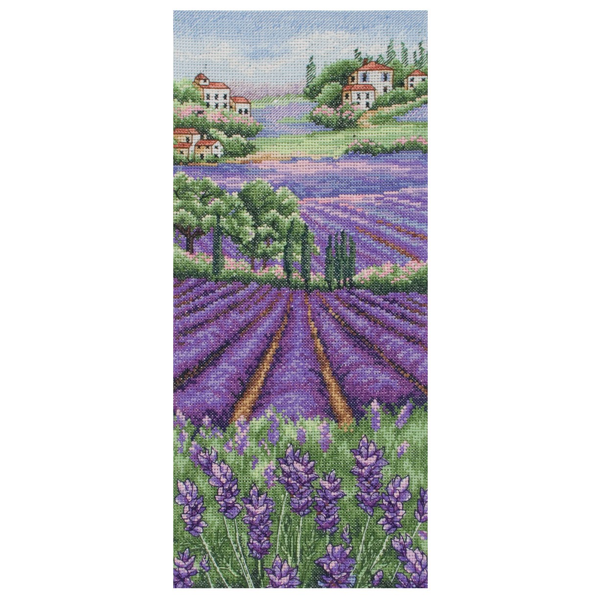 Provence Lavender Scape Counted Cross Stitch Kit