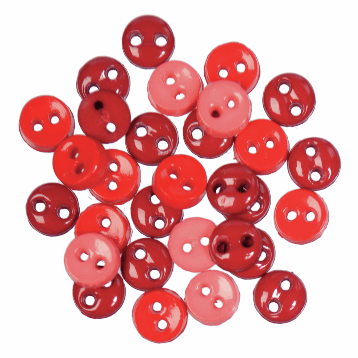 Craft Buttons - Miniature Red Round (2g Pack)
