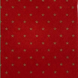Red with Gold Stars Felt Square