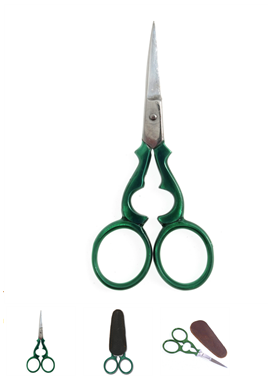 Victorian Scissors - Green 9.5cm