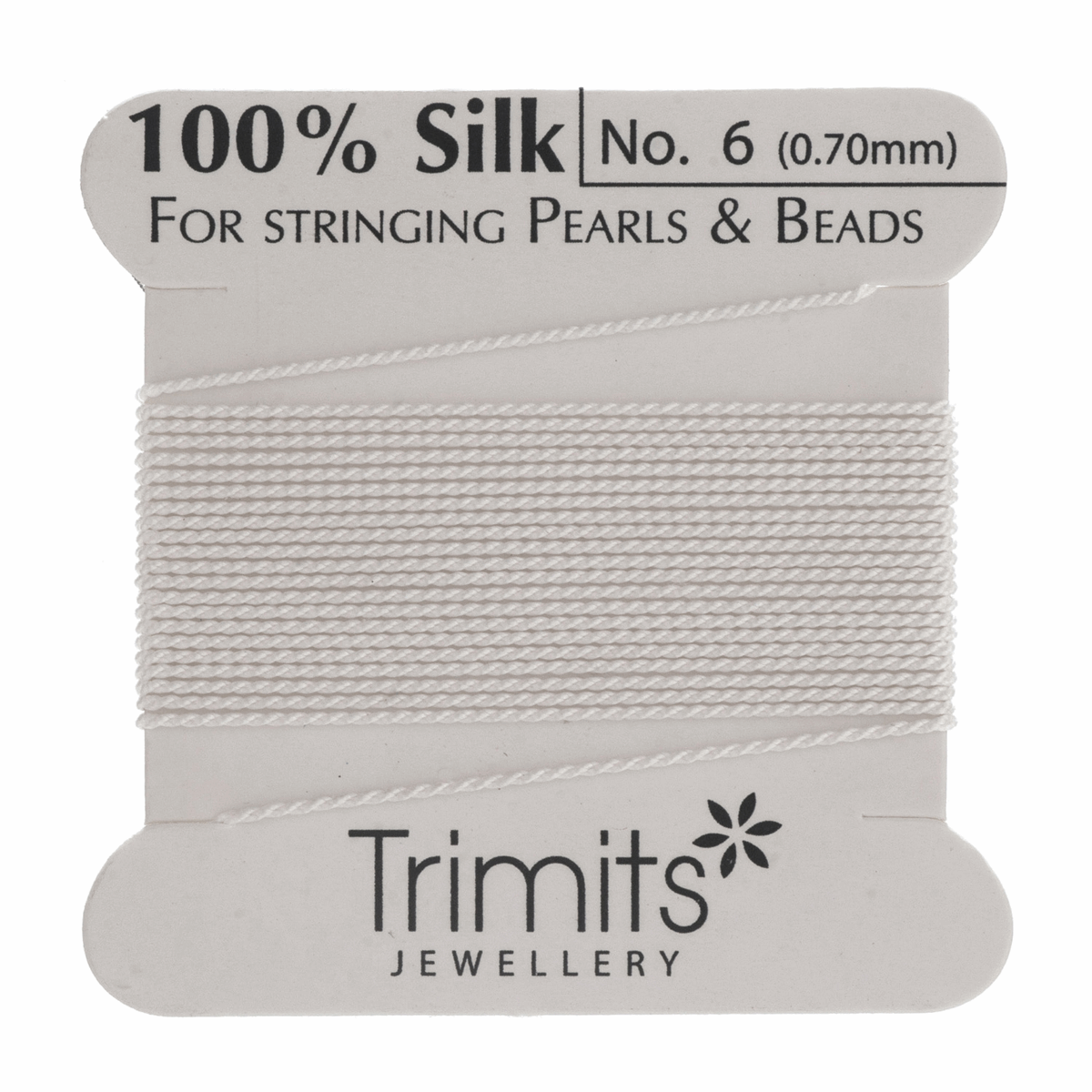 Silk Beading thread Trimits - Size 6 - White