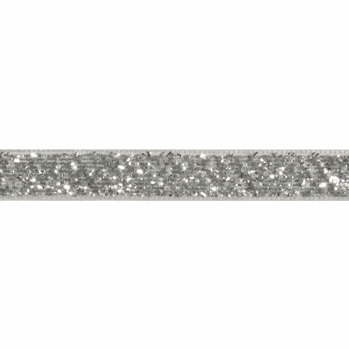 10mm Glitter Velvet Ribbon Silver