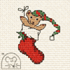 Mouseloft Teddy In Stocking Cross Stitch Kit With Card And Envelope - L35stl