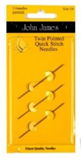 John James Size 24 Twin Pointed Quick Stitch Needles