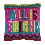 Cross Stitch Cushion Kit - All is Bright - With Cushion Pad