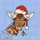 Mouseloft Christmas Festive Giraffe Cross Stitch Kit With Card And Envelope - S31stl