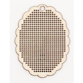 Stitchable Wooden Pendant - Scalloped Oval