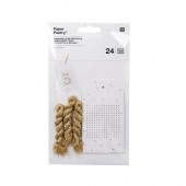 24 Rico Stitchable Advent Calendar Gift Tags - White & Gold