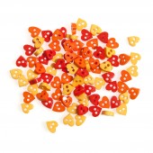 Craft Buttons - Orange & Yellow Hearts (5g Pack)