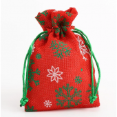 Christmas Red Snowflake Hessian Bags 3 pack