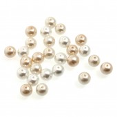20cm x 8mm Glass Pearls: Cream Mix