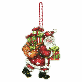 Dimensions Santa With Bag Ornament Cross Stitch Kit 