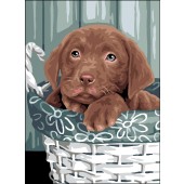 Canvas: Royal Paris: Puppy in Basket