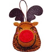 Kleiber Felt Craft Kit 3x Christmas Baubles - Reindeers