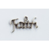 Faith Silver Tone Charms - 3 Pack