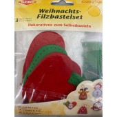 Kleiber Felt Craft Kit 3x Christmas Baubles - Heart