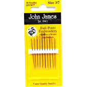 John James Ball Point Embroidery Needles - Size 3/7 (10 Needles)