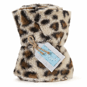 Faux Fur Trim - Leopard Cream 14cm W  *** HALF Metre ***