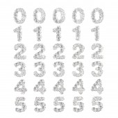 Diamante Number Pack. Pack of 55 - Stick On